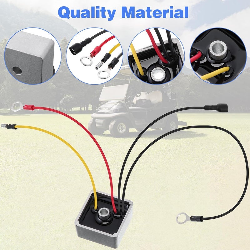 Anglechic Voltage Regulator Rectifier Compatible with Club Car DS & Carryall 1992-Up Gas Golf Cart, 12V 4 Wire Golf Cart Voltage Regulator, Compatible with OEM 1015777 102711201 102710101 - Image 5